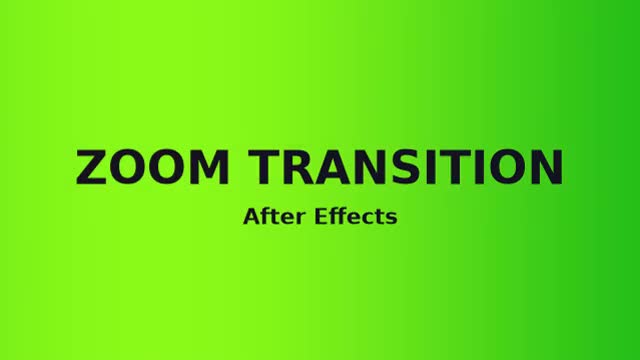 Smooth Zoom Transition in After Effects